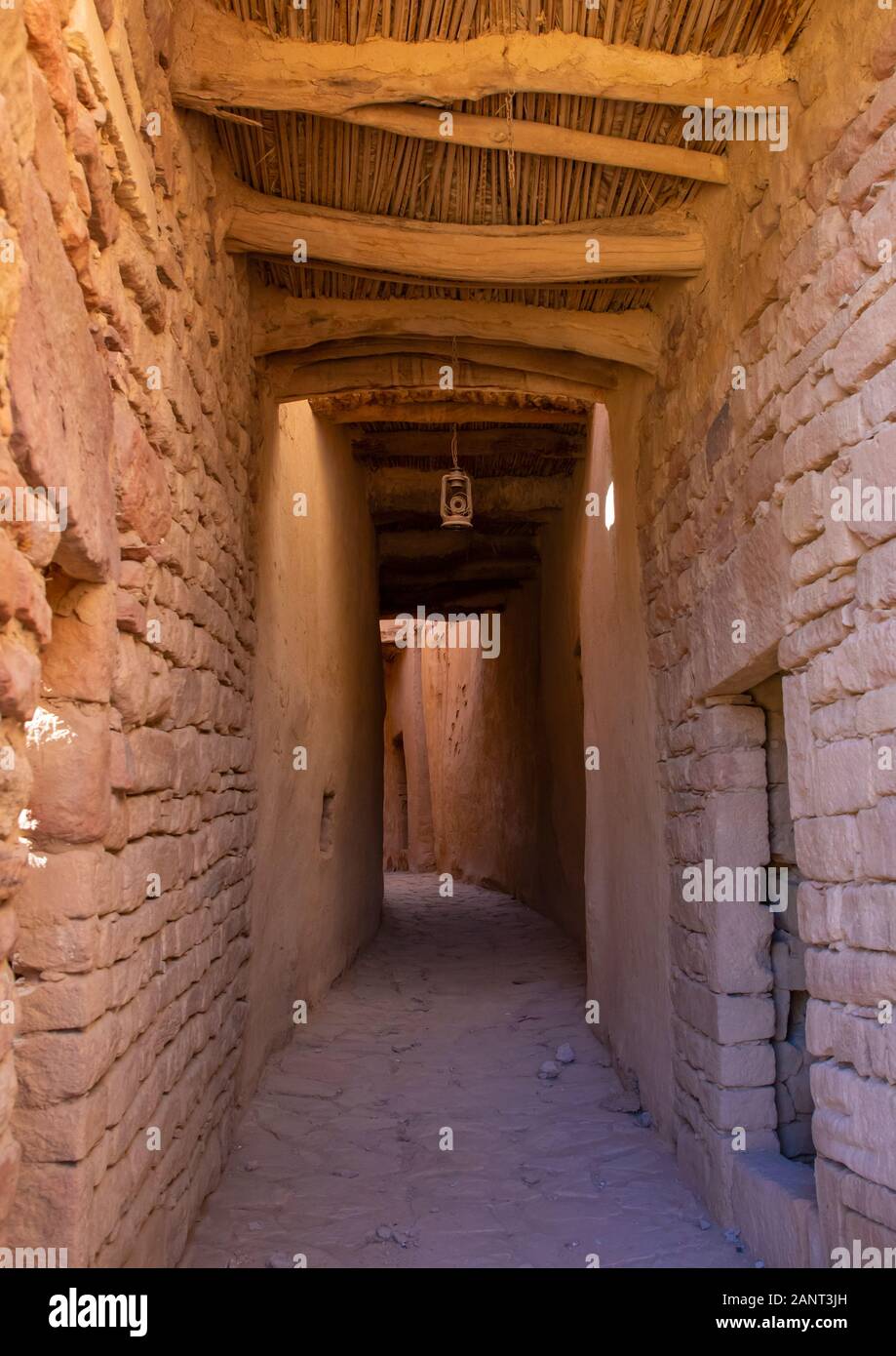 Alley in the old town, Al Madinah Province, Alula, Saudi Arabia Stock Photo