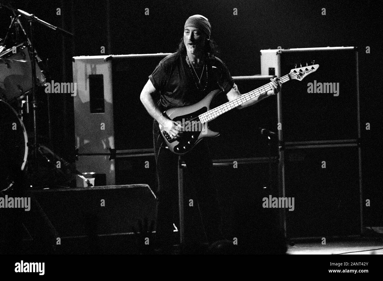 Milan Italy 08/06/1996 , Live concert of Deep Purple at the Palatrussardi :Roger Glover Stock Photo