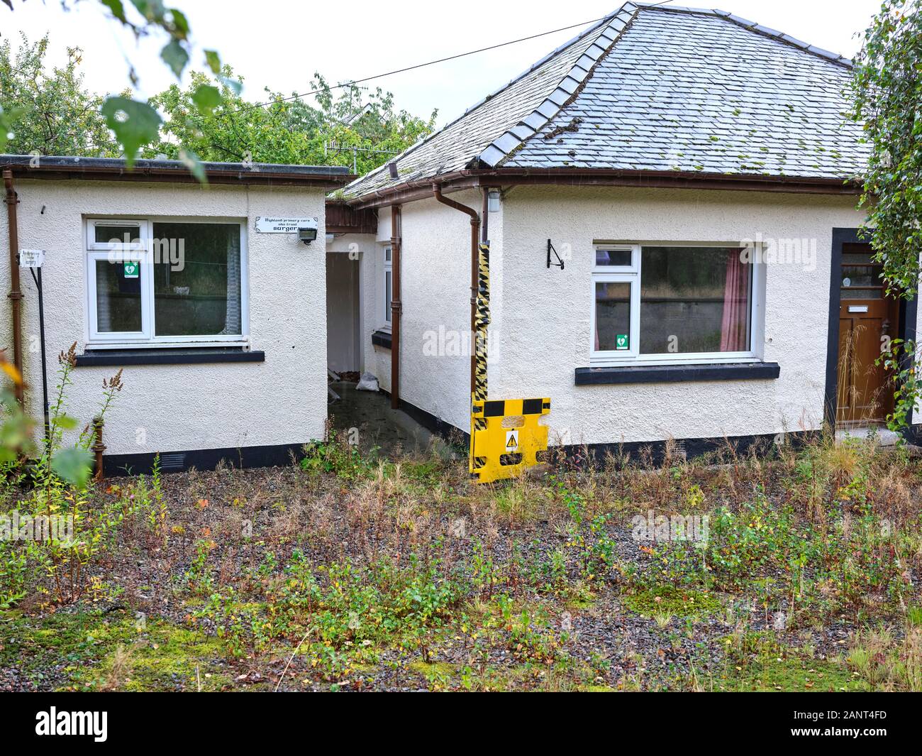 Abandoned Highland primary care NHS trust surgery. Cannich. 27/09/19 Stock Photo