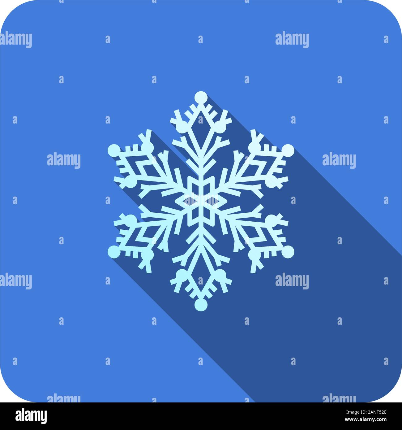 snowflake flat icon with long shadow vector illustration Stock Vector