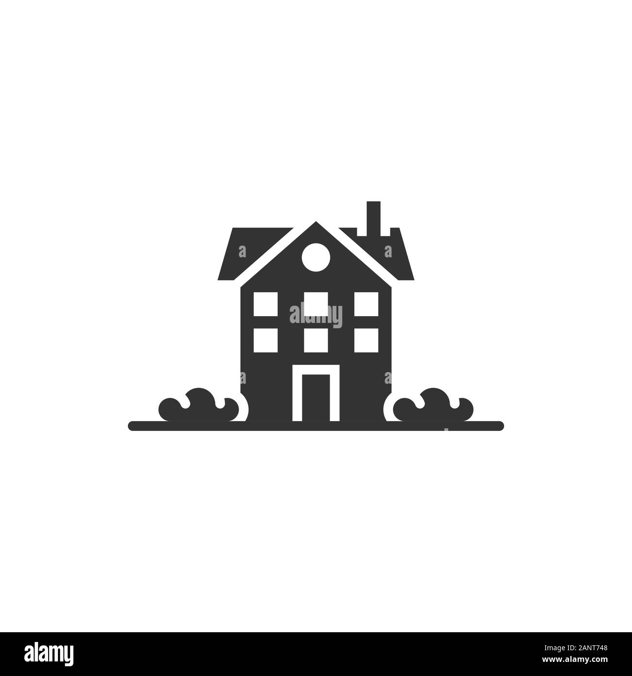 Building icon in flat style. Home vector illustration on white isolated ...