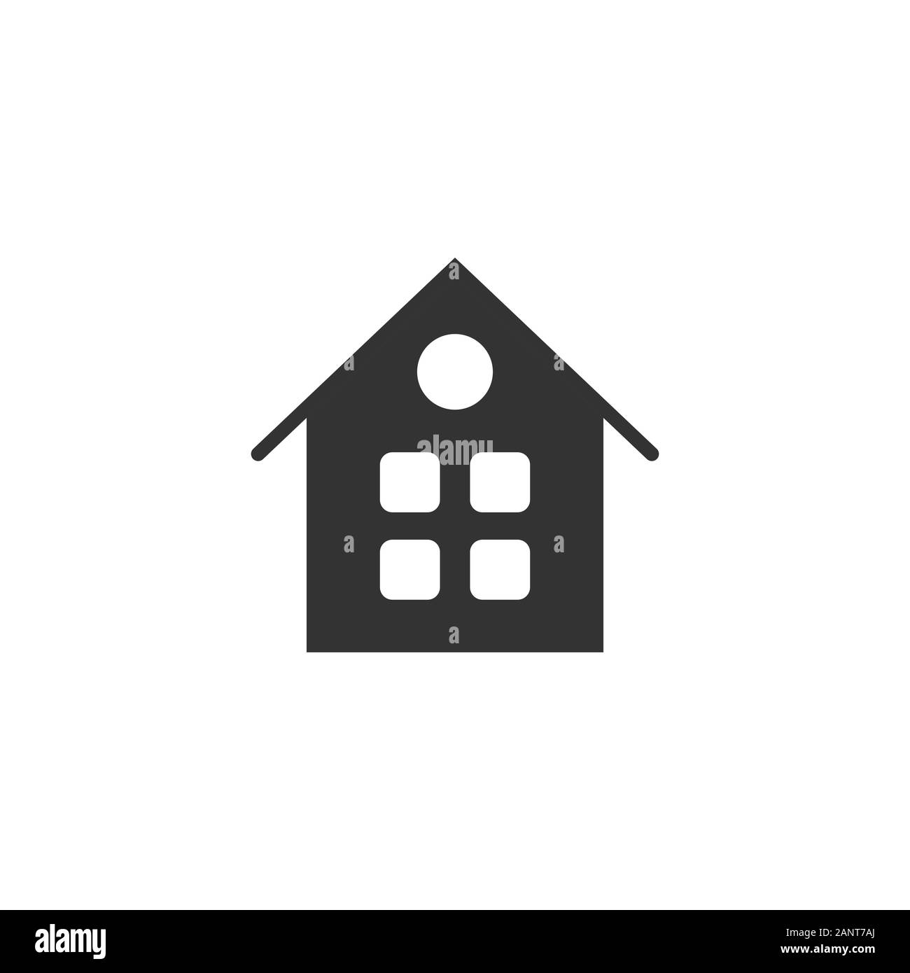 Building icon in flat style. Home vector illustration on white isolated ...
