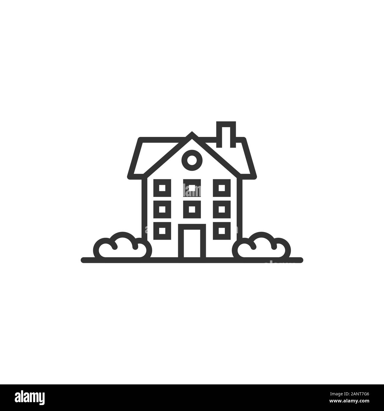 Building icon in flat style. Home vector illustration on white isolated ...