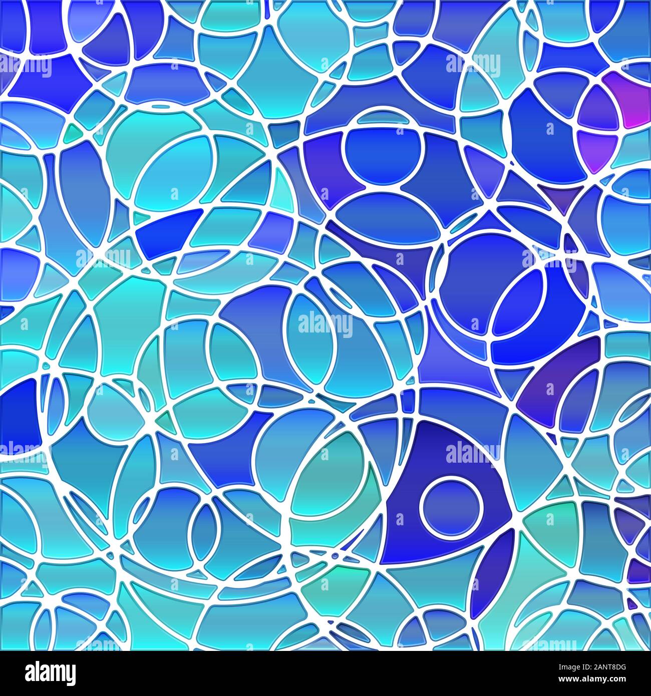 abstract vector stained-glass mosaic background - blue circles Stock ...