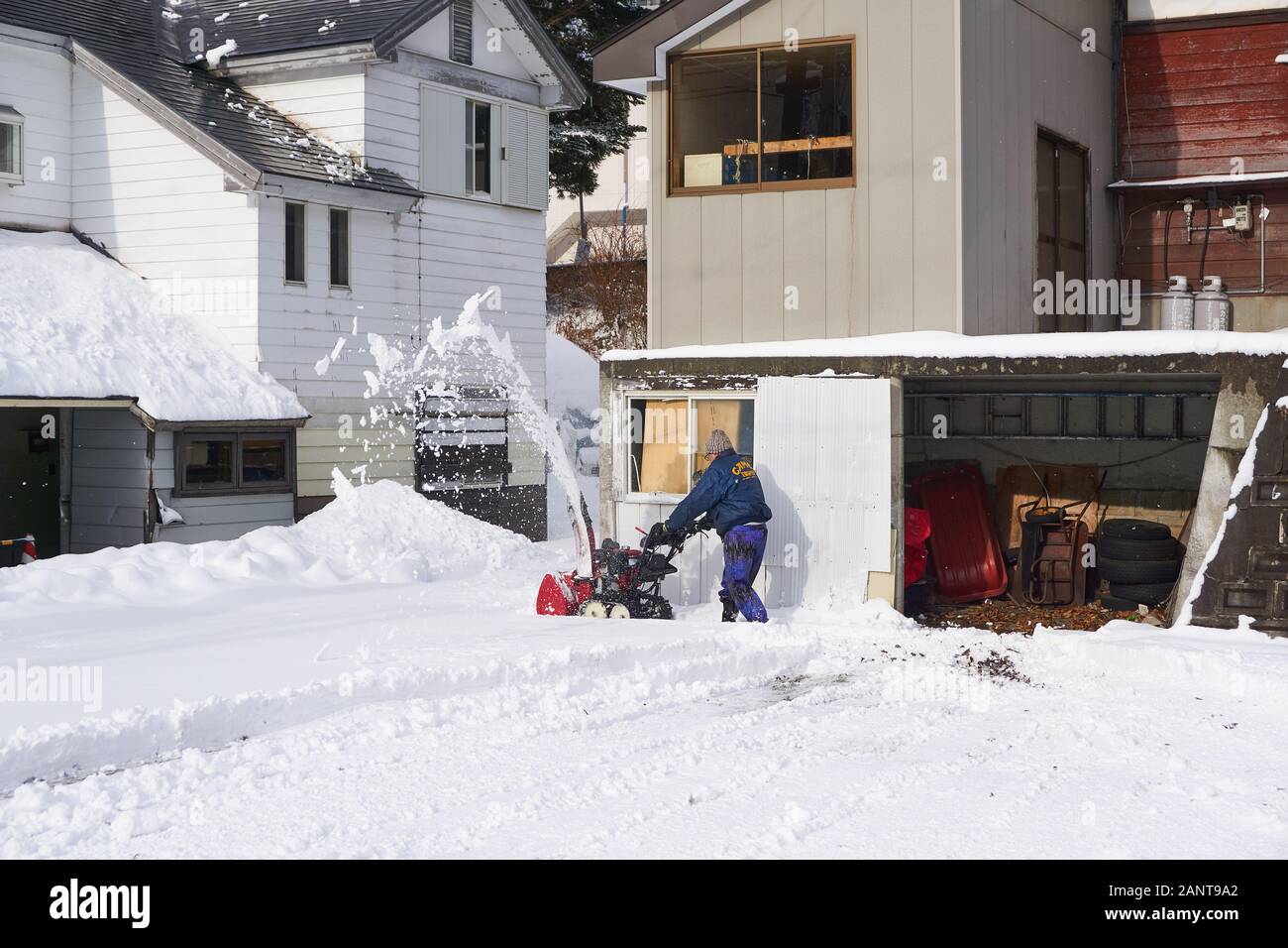 Hand pushed snow plow hires stock photography and images Alamy