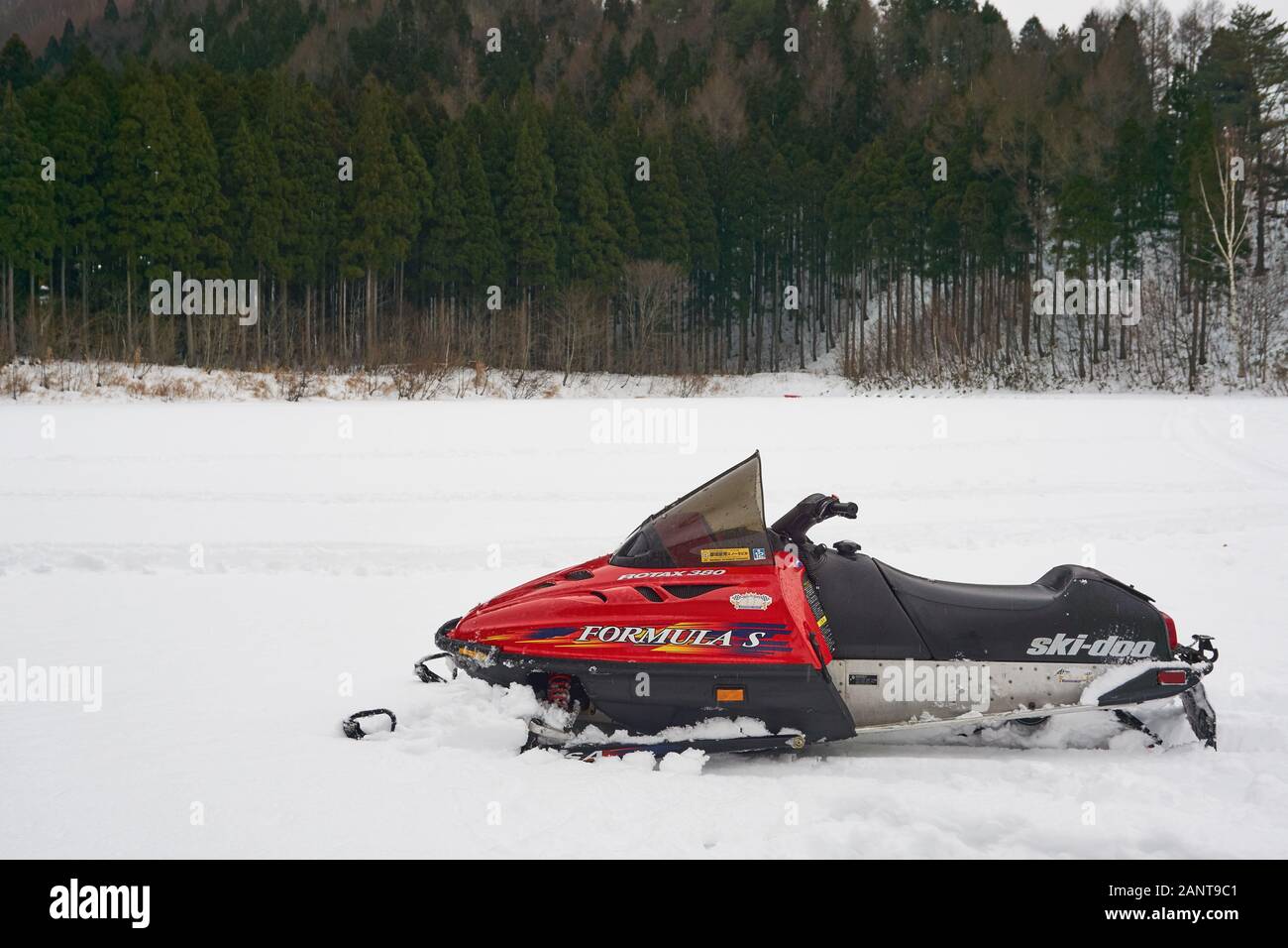 Formula S skidoo snowmobile (snow machine, motor sled, motor sledge