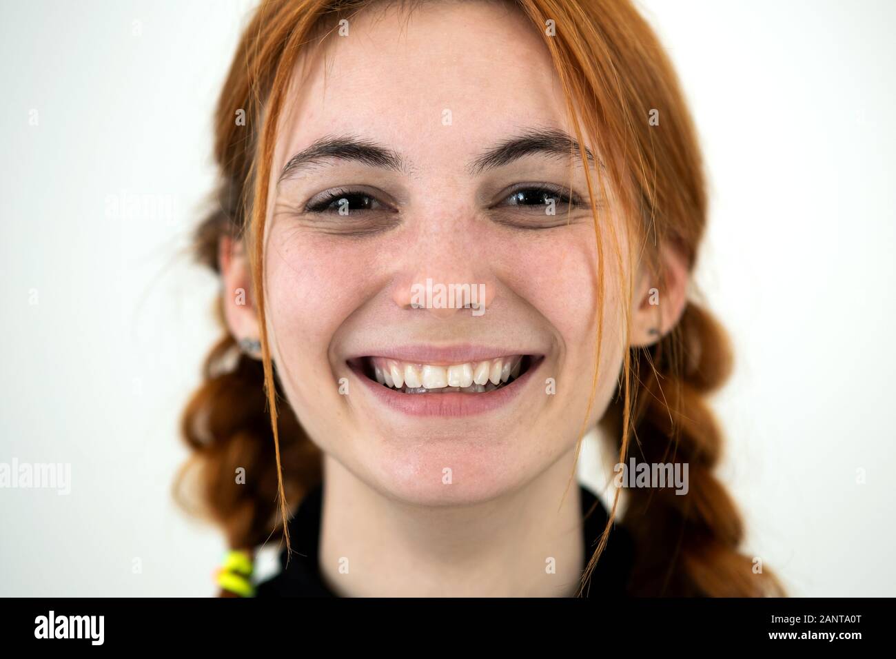 Close up portrait of redhead pretty teenage girl Stock Photo - Alamy
