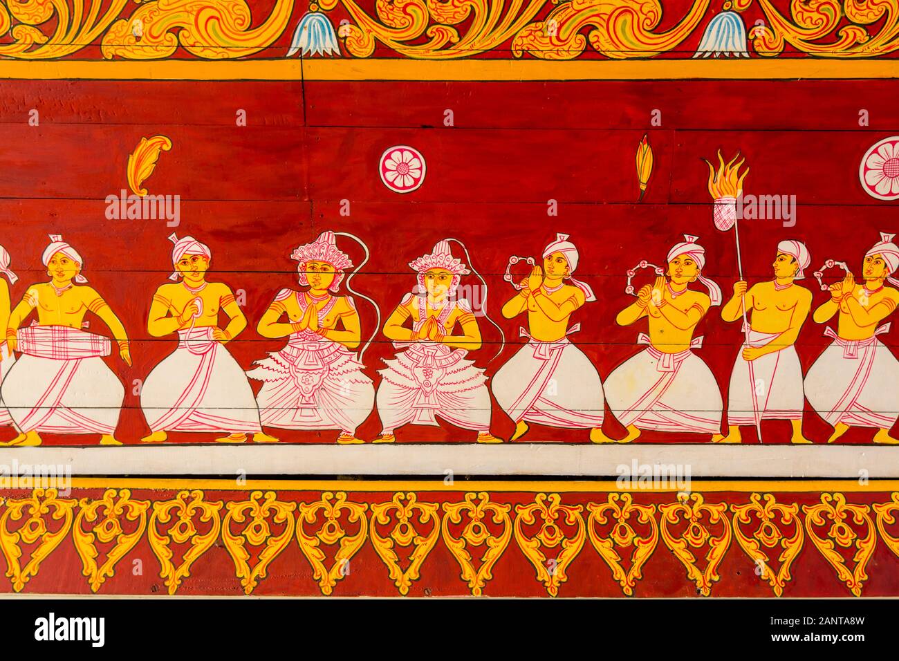 Religious paintings on the wall of Sri Dalada Maligawa or the Temple of