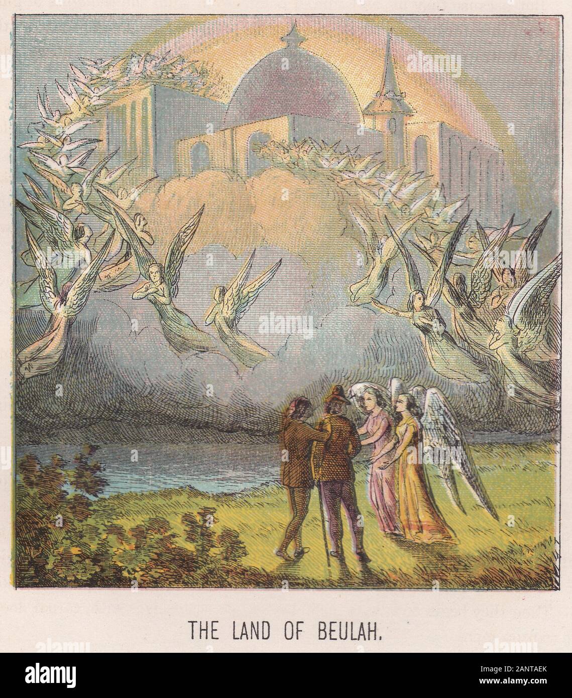 The Pilgrim s Progress Illustration 1900s The Land Of Beulah Stock 