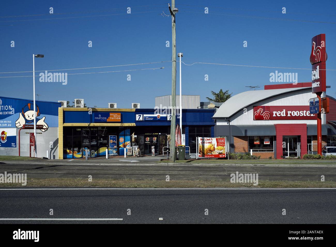 Service station converted to small row of shops and a take away chicken ...