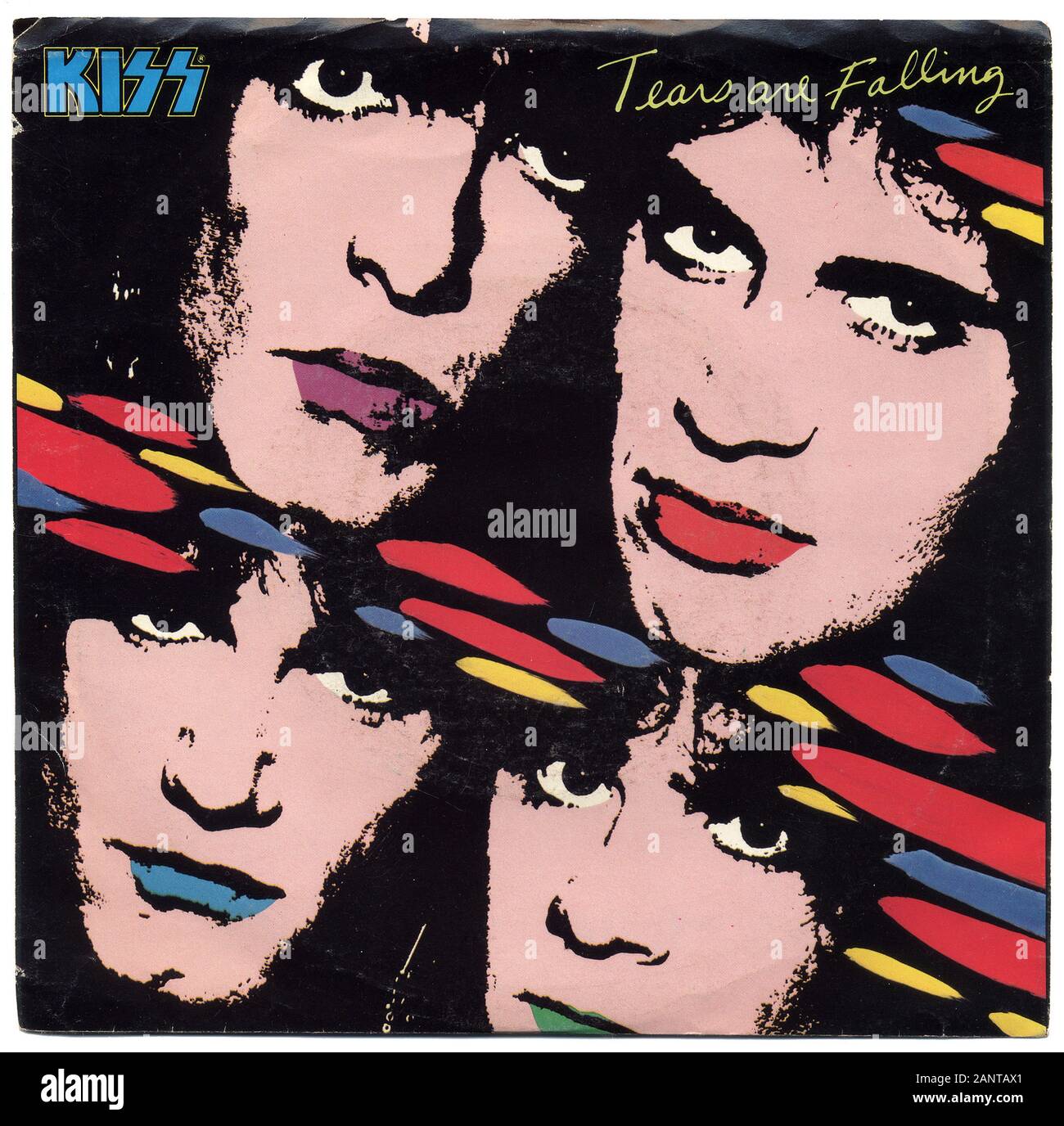 Kiss Tears Are Falling Classic vintage vinyl album Stock Photo Alamy