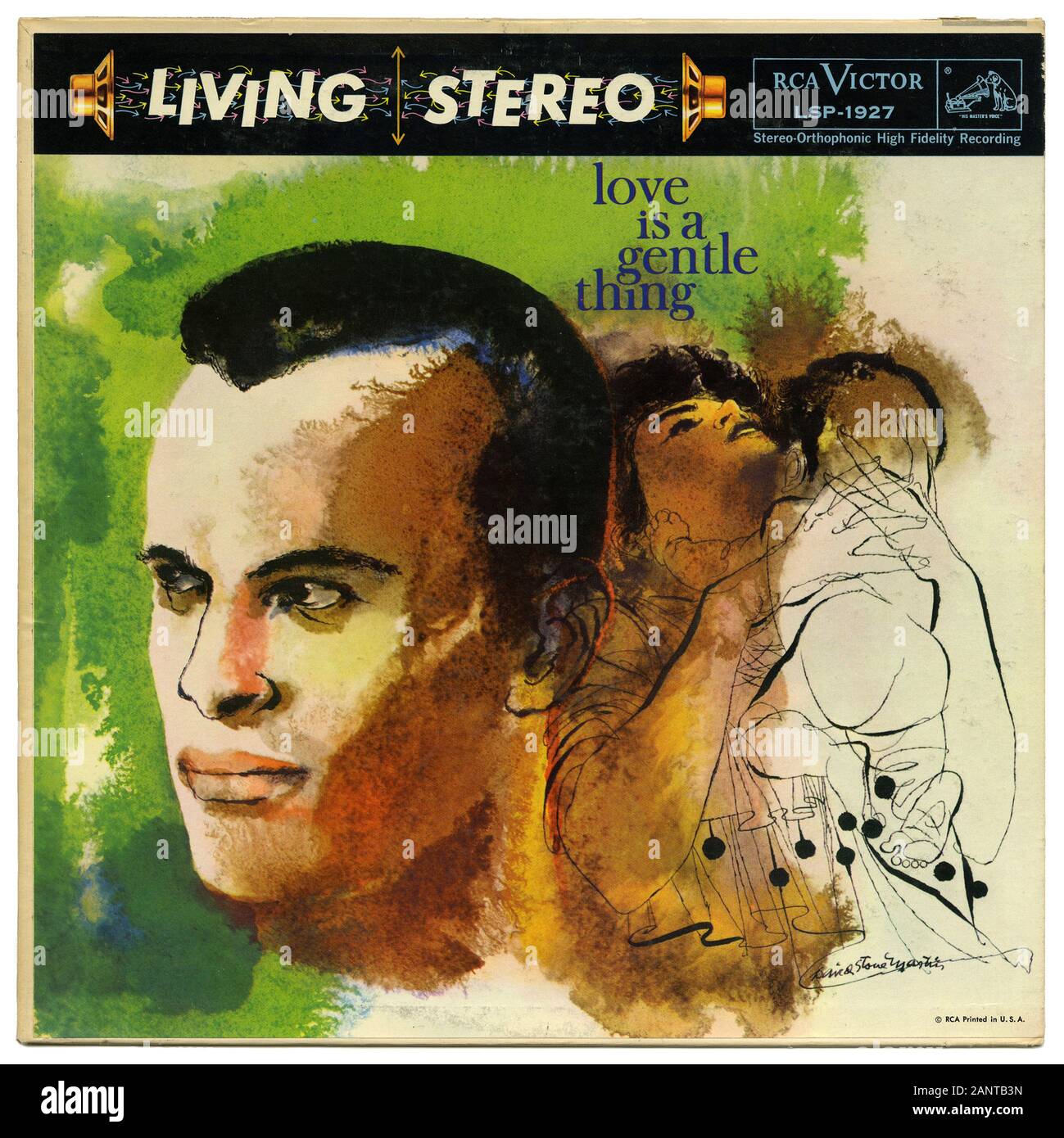 Harry Belafonte - Love Is A Gentle Thing - Classic vintage vinyl album Stock Photo