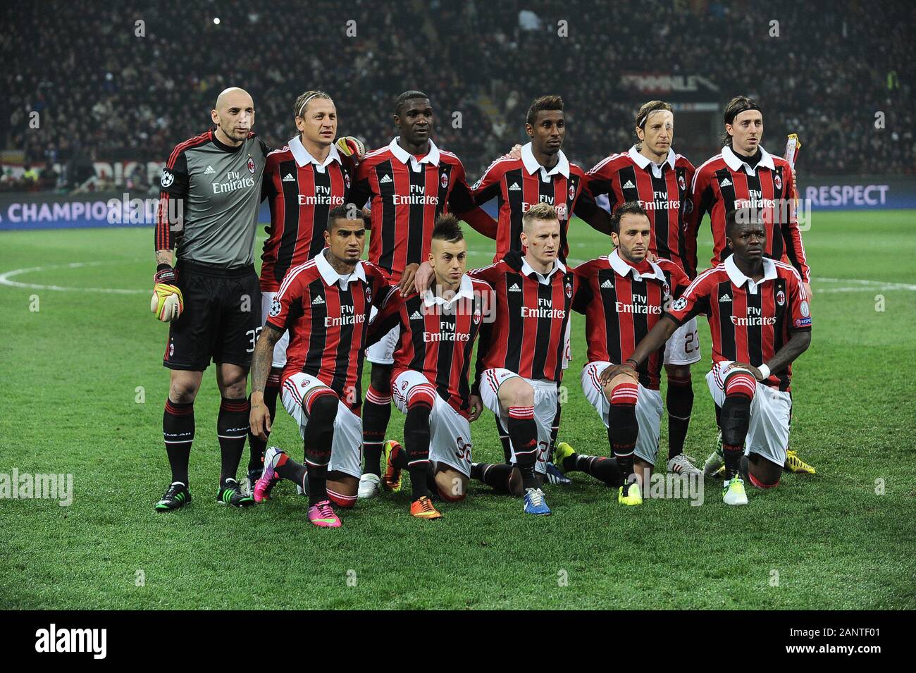 22 OCTOBER 2013, "G.Meazza" Stadium, Milan, UEFA League 2013/2014, AC Milan - FC Barcelonaa: AC Milan before the match Stock Photo -