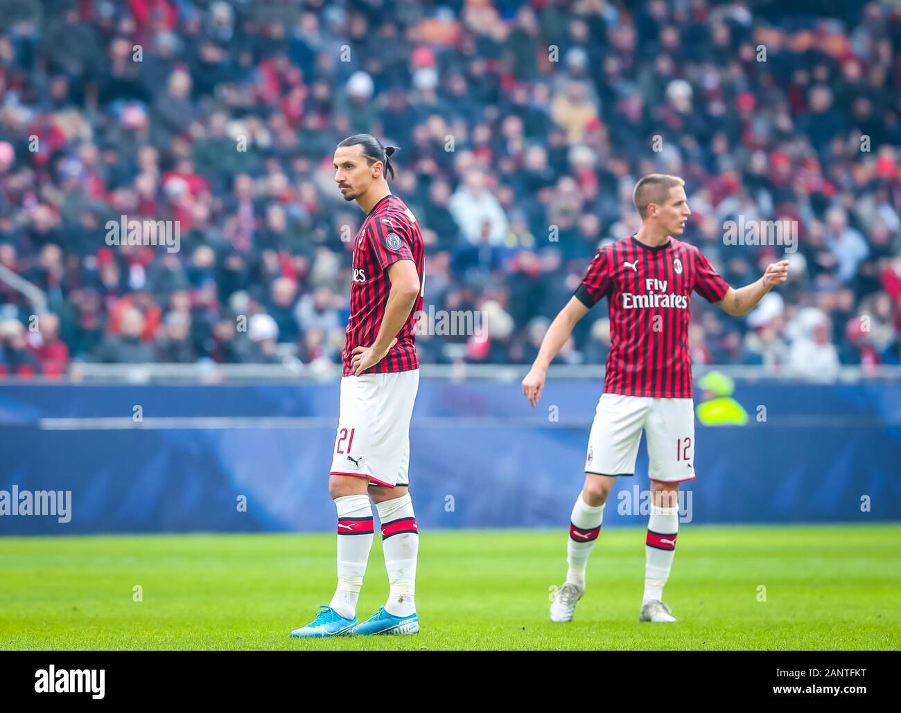 Milan Italy 19 Jan 2020 Zlatan Ibrahimovic Of Ac Milan During Milan Vs Udinese Italian Soccer Serie A Men Championship Credit Lps Fabrizio Carabelli Alamy Live News Stock Photo Alamy