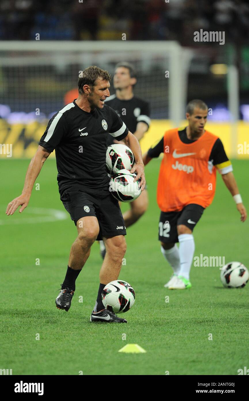 Milan Italy, 19 August 2012, "G.MEAZZA SAN SIRO " Stadium, Trofeo  Berlusconi 2012/2013, AC Milan - FC Juventus: Massimo Carrera, second  Juventus coach,before the match Stock Photo - Alamy