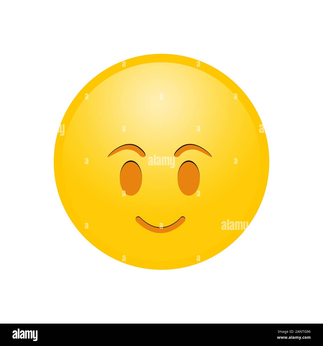 Happy yellow smile emotion reaction symbol icon Stock Vector