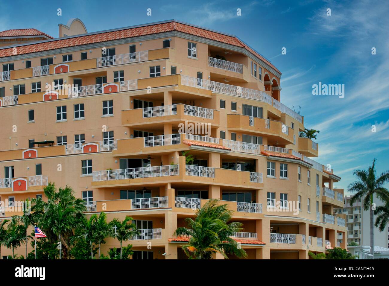 Nice luxury coastal condos in a terraced building Stock Photo Alamy