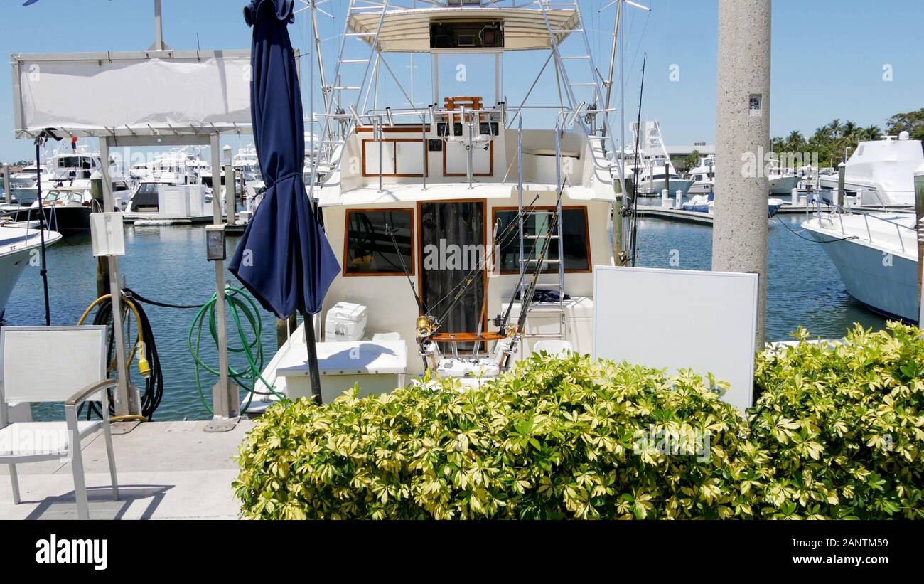 Fishing boat with full equipment Stock Photo Alamy