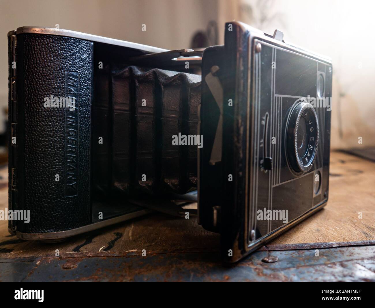 Retro Foldaway Camera Stock Photo
