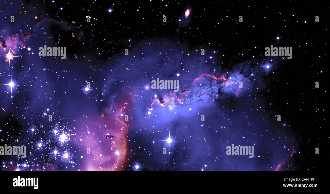 Nebula and galaxies in space. Abstract cosmos background. Elements of this image furnished by NASA Stock Photo