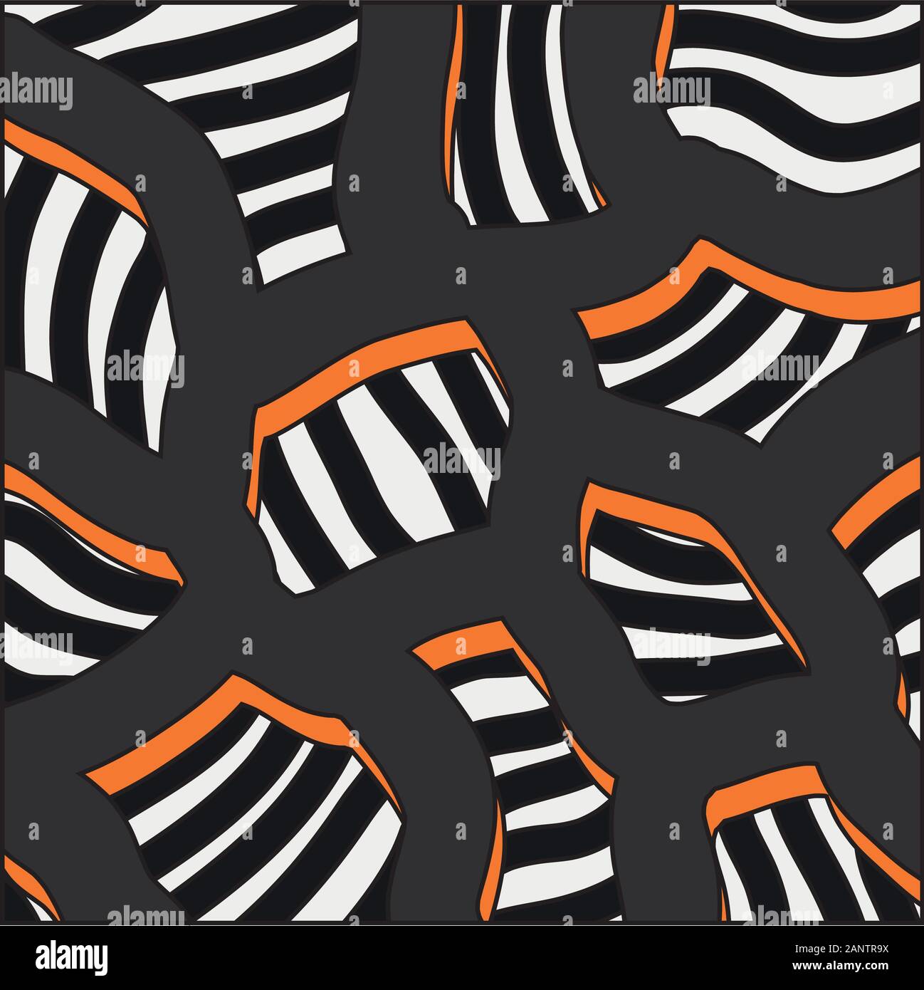 Abstract Zebra Patterns Abstract zebra pattern , black and white stripes with orange stroke on ...