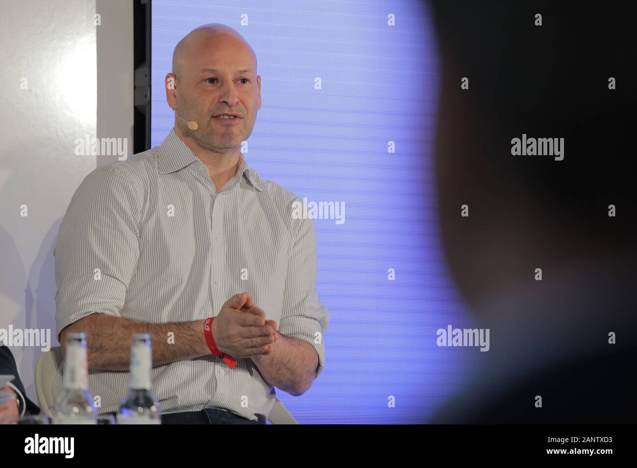 Munich, Germany. 19th Jan, 2020. Joe Lubin (Founder ConsenSys) speaks during a panel at DLD Munich Conference 2020, Europe's big innovation conference, Alte Kongresshalle, Munich, January 18-20, 2020 Picture Alliance for DLD/Hubert Burda Media | usage worldwide Credit: dpa/Alamy Live News Stock Photo