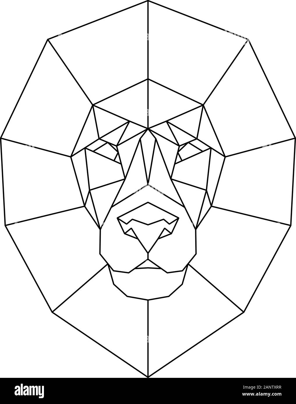 Abstract polygonal head of lion. Geometric vector illustration. Stock Vector