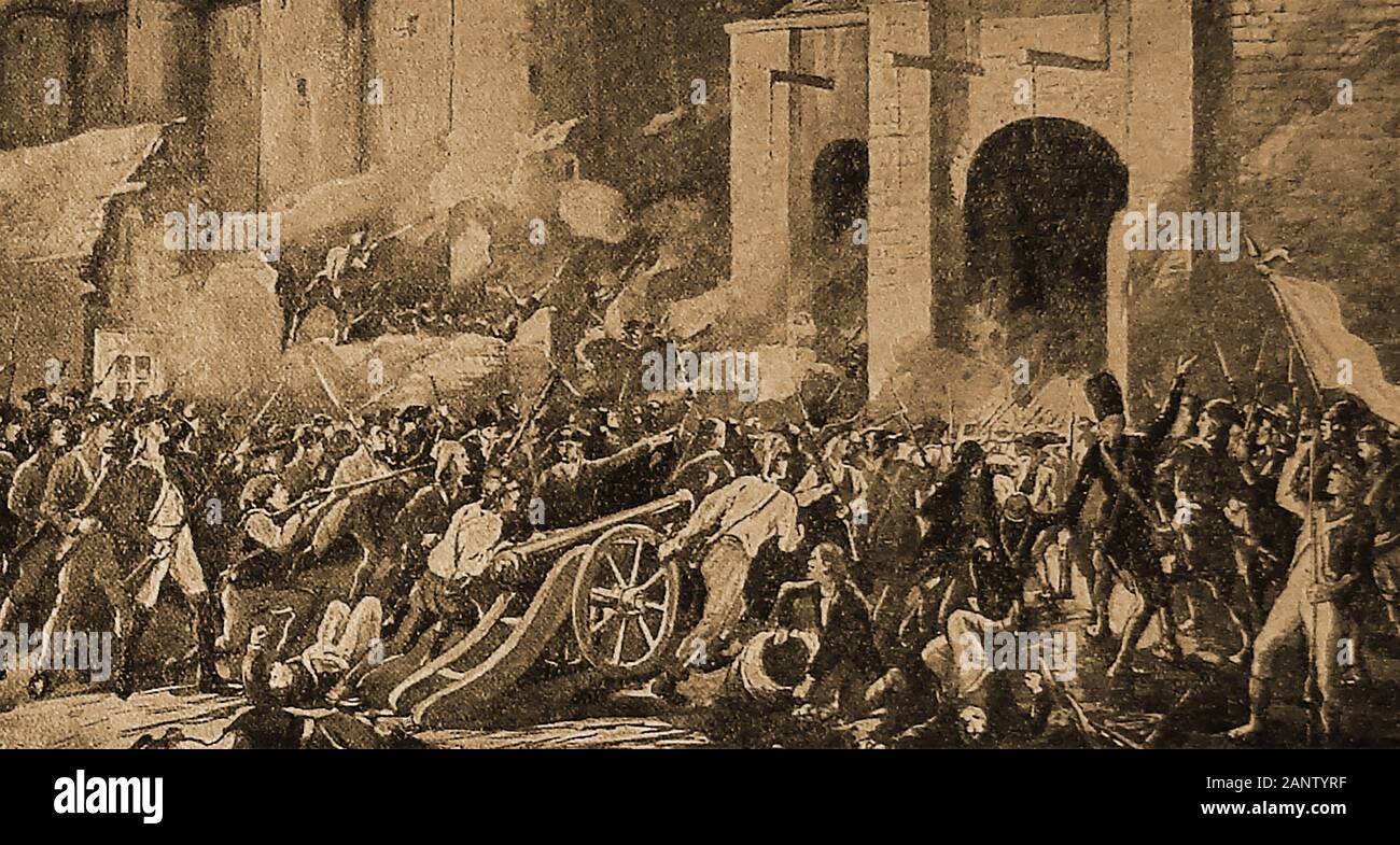 French Revolution - Storming of the Bastille,  (Prise de la Bastille)  Paris, France -14 July 1789 Stock Photo