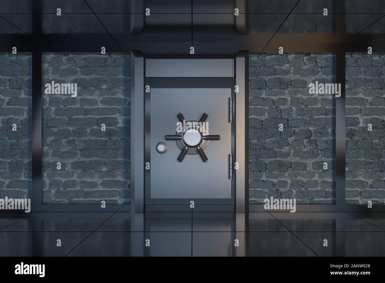 Safety gate and coded lock,abstract conception,3d rendering. Computer ...