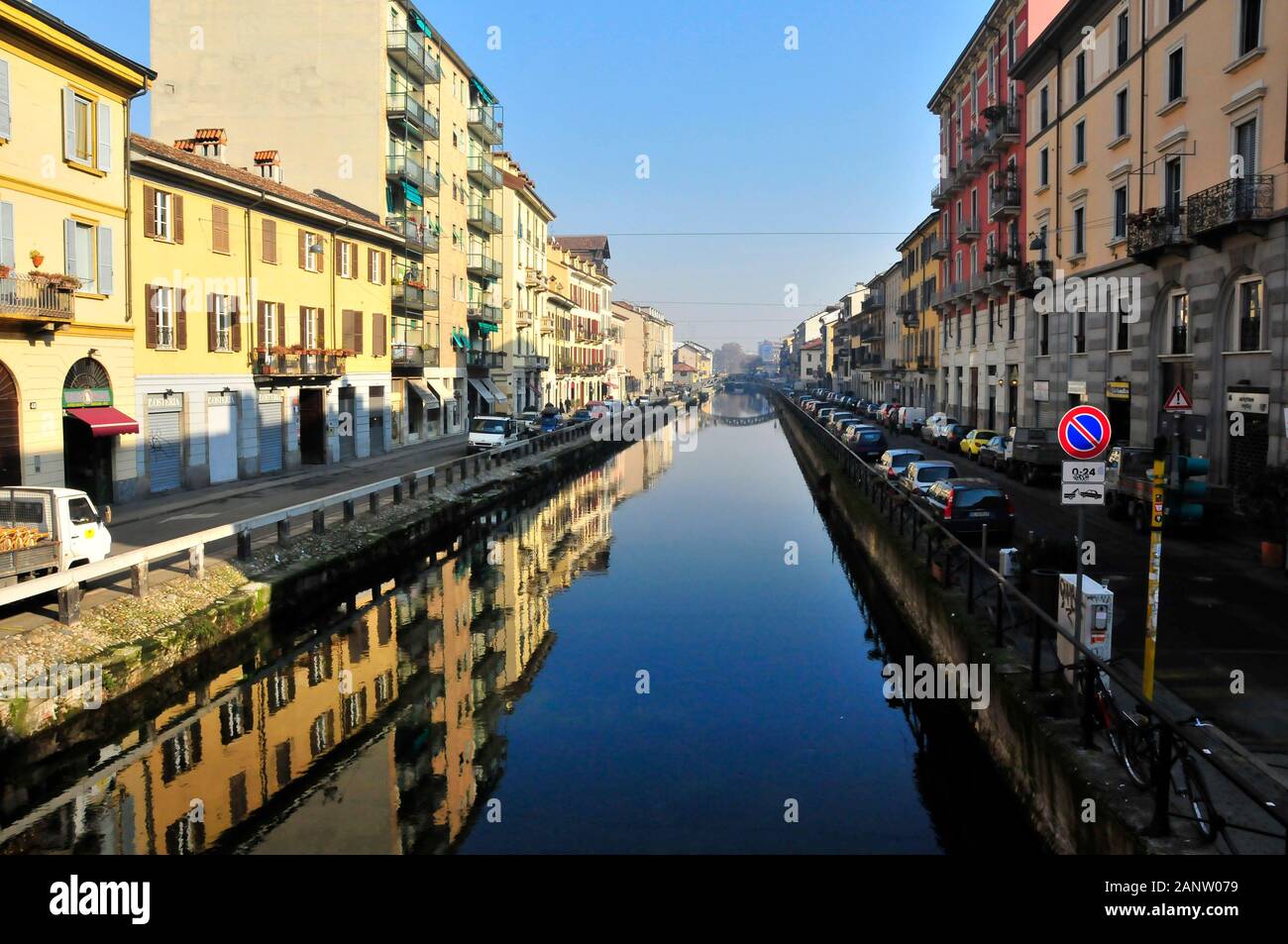 View over Navigli in Milan Stock Photo