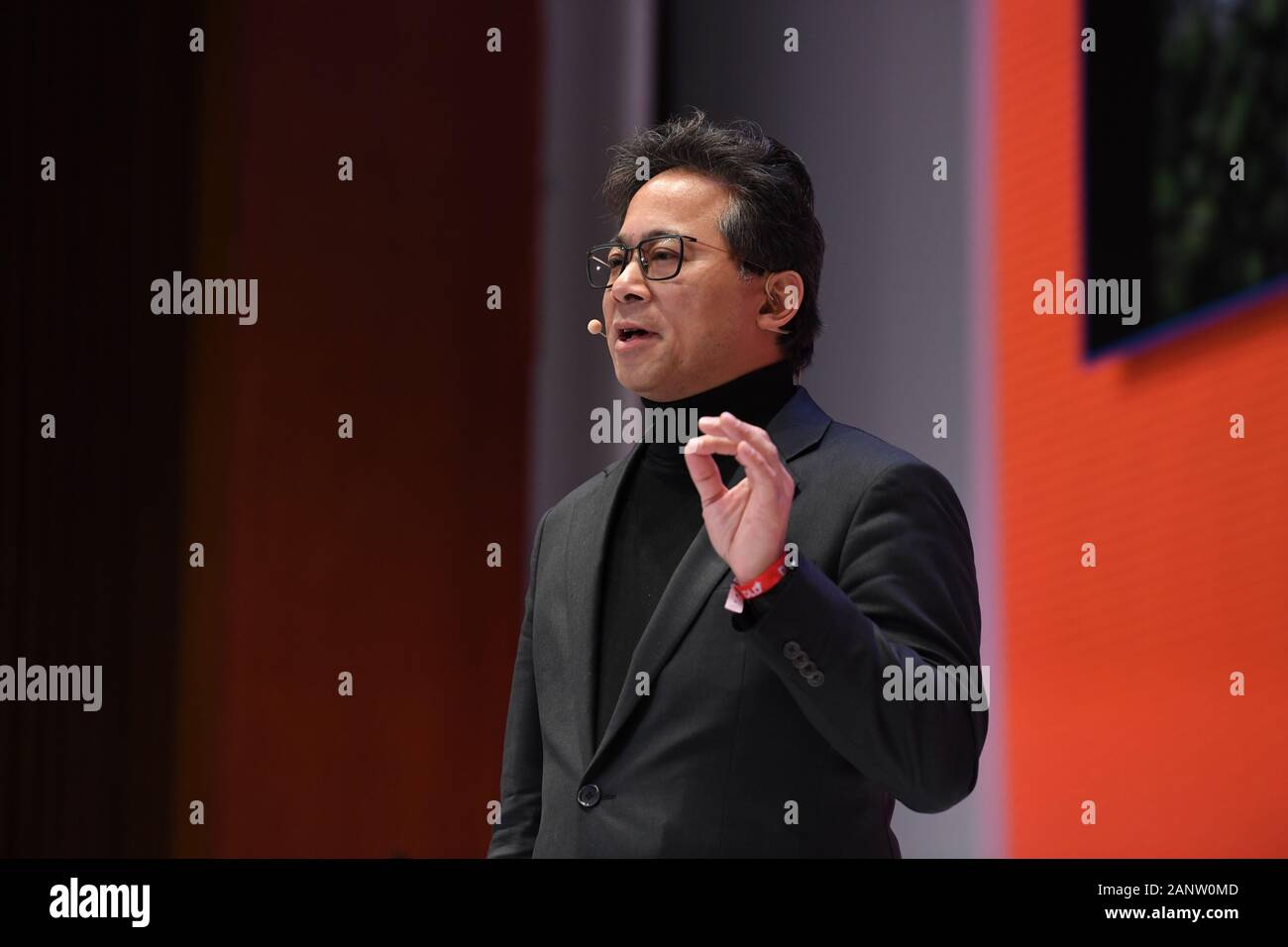 Munich, Germany. 19th Jan, 2020. William Li (CEO, President, and co-Founder of the Angiogenesis Foundation) at DLD Munich Conference 2020, Europe's big innovation conference, Alte Kongresshalle, Munich, January 18- 20, 2020 Picture Alliance for DLD/Hubert Burda Media | usage worldwide Credit: dpa/Alamy Live News Stock Photo