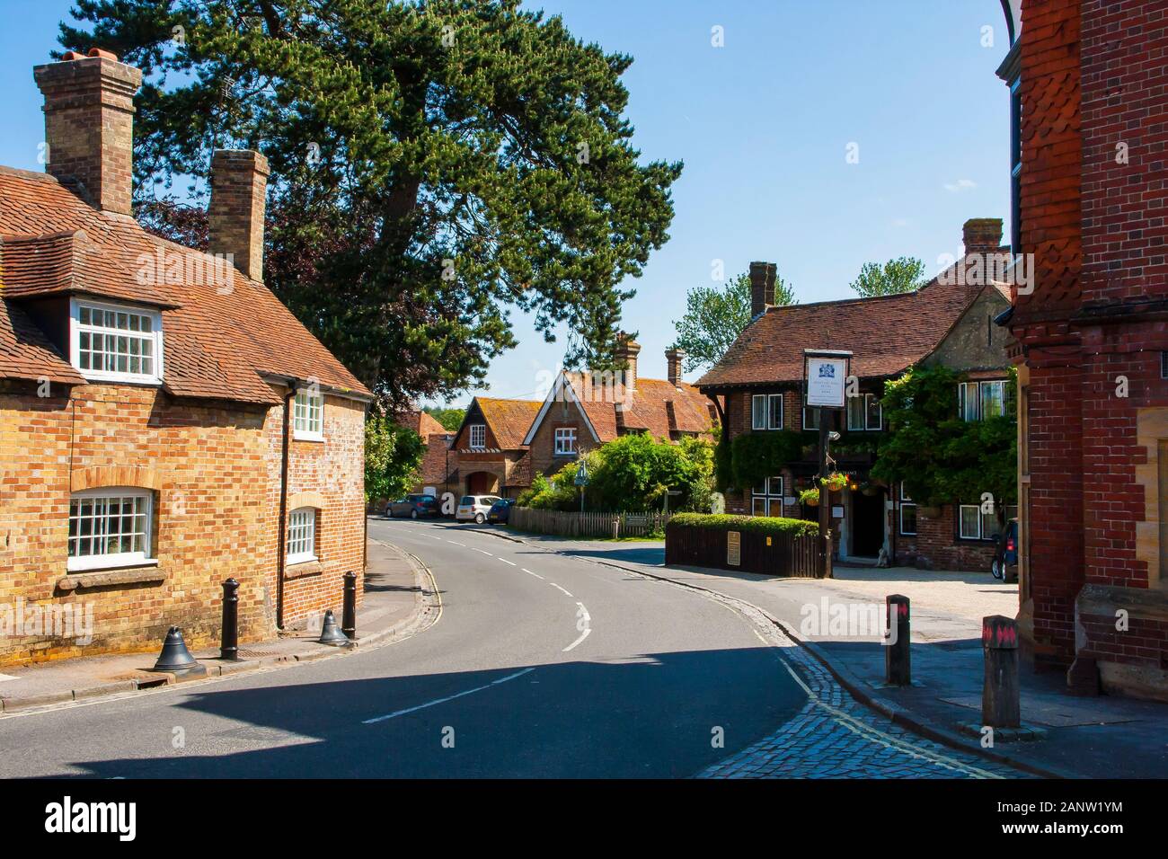 10 June 2015 An beautiful example of Elizabethan architecture ibeside the Montagu Arms pub in Beaulieu Village Hampshire England Stock Photo