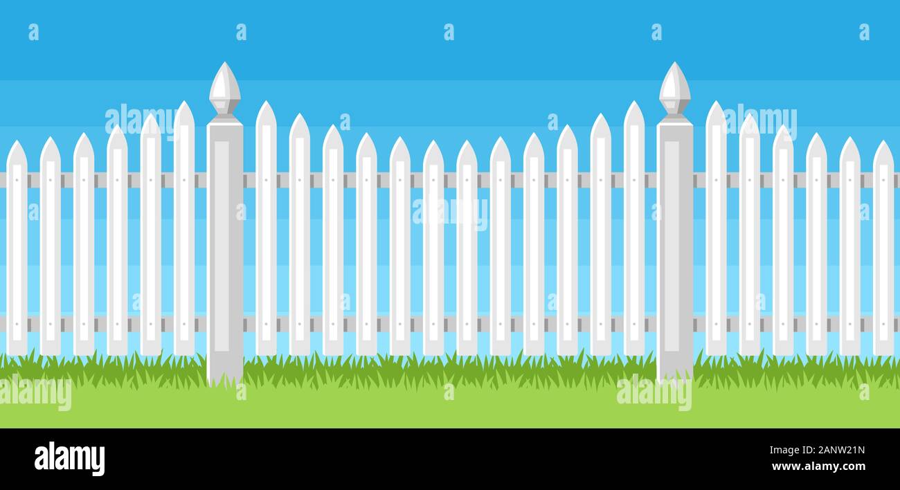 Illustration Of White Wooden Fence Stock Vector Image Art Alamy