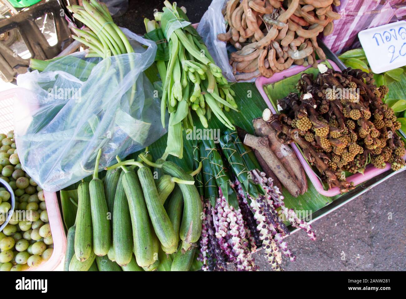 Vegetables for sale in stall Chiang Mai , Thailand Stock Photo
