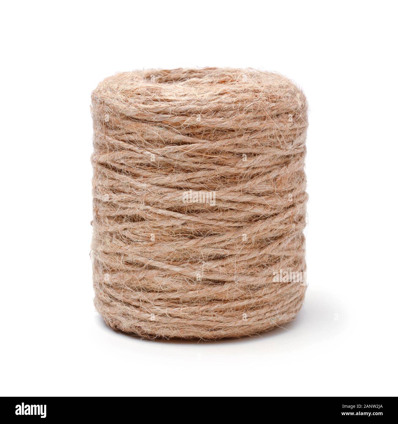 Skein of jute twine isolated on white background Stock Photo