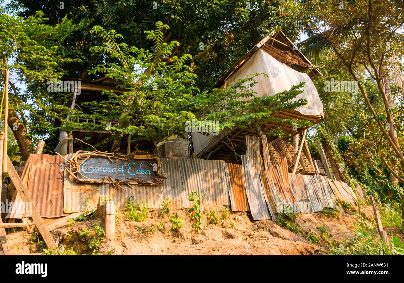 Garden of Eden craft shop Nam Khan River riverbank, Luang Prabang, Laos