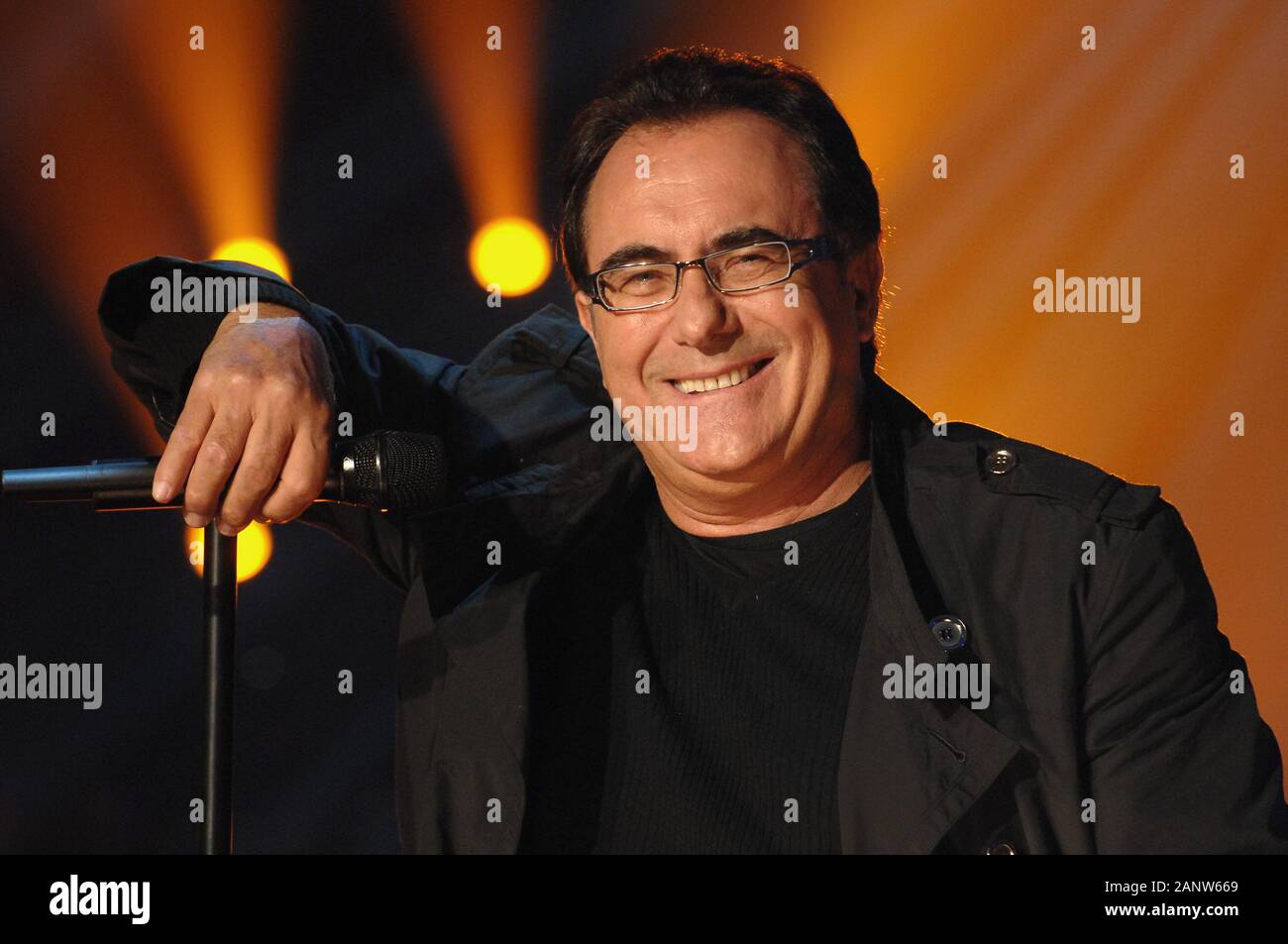 Milan Italy 14/03/2007 , Albano Carrisi live concert in Rai broadcast 'CD LIVE' Stock Photo