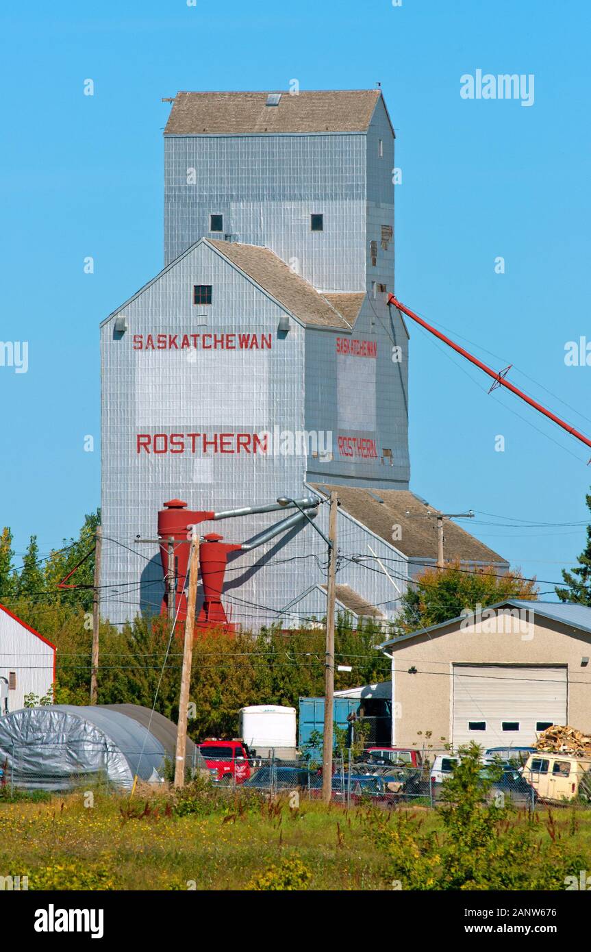 Grain silos in Rosthern, Saskatchewan, Canada Stock Photo Alamy