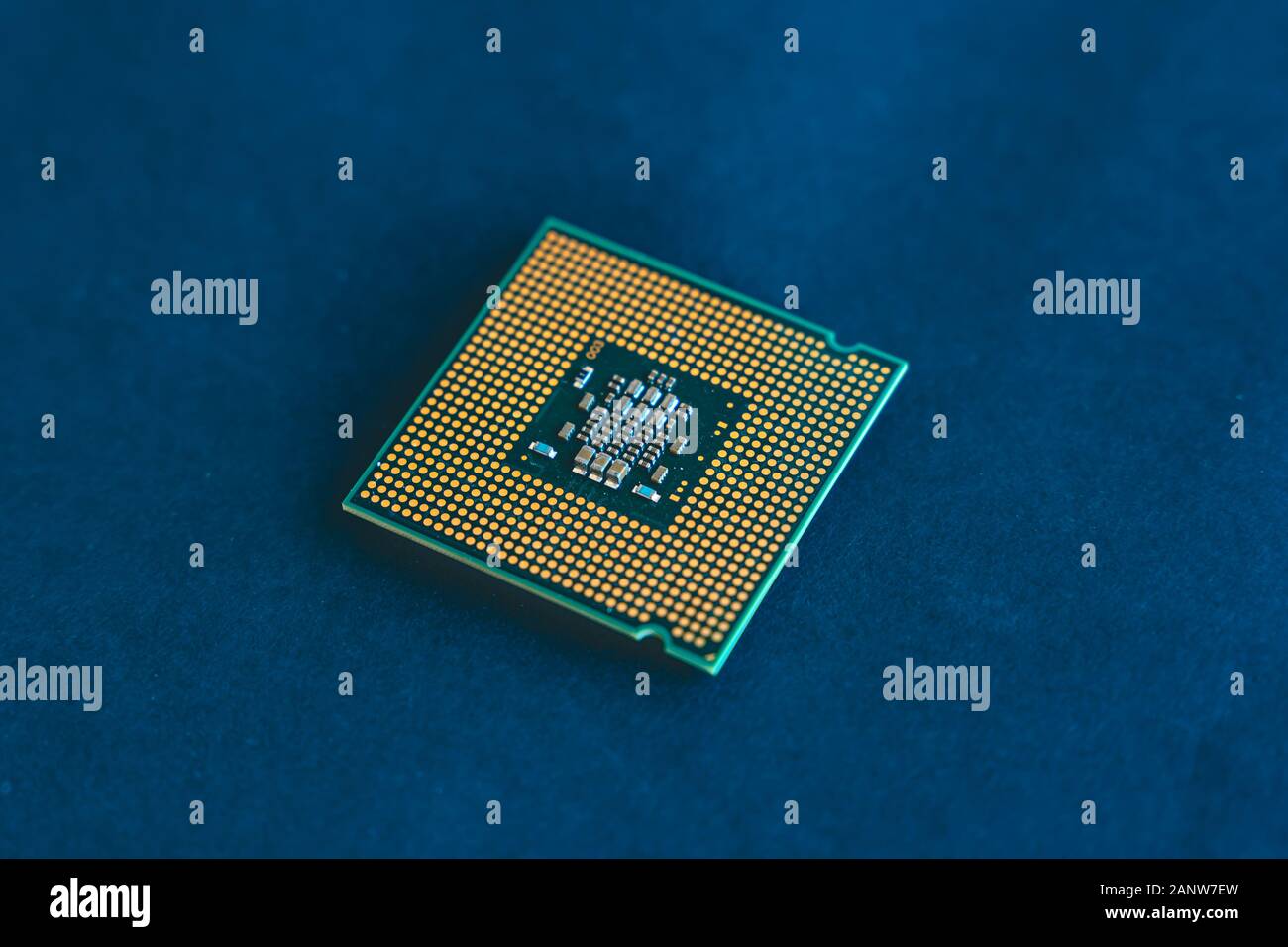 Desktop CPU,  processoor. Informatic chip, PC component. Micro chip. Transistors. Stock Photo