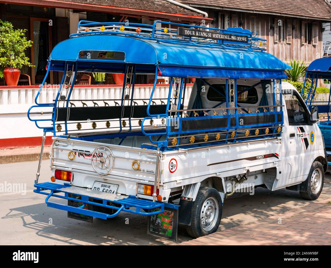 Tourist transport open van minibus, Luang Prabang, Laos, Southeast Asia Stock Photo