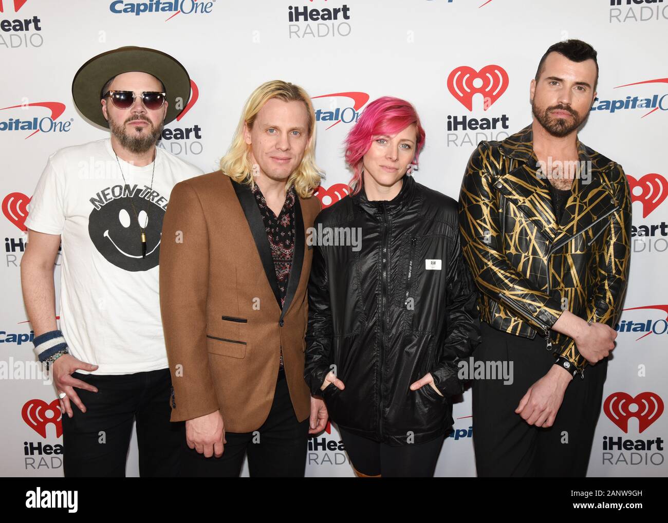 18 January 2020 - Hollywood, California - Branden Campbell, Chris Allen, Elaine Bradley Tyler Glenn, Neon Trees. iHeartRadio ALTer EGO 2020 Presented by Capital One held at The Forum. Photo Credit: Billy Bennight/AdMedia /MediaPunch Stock Photo