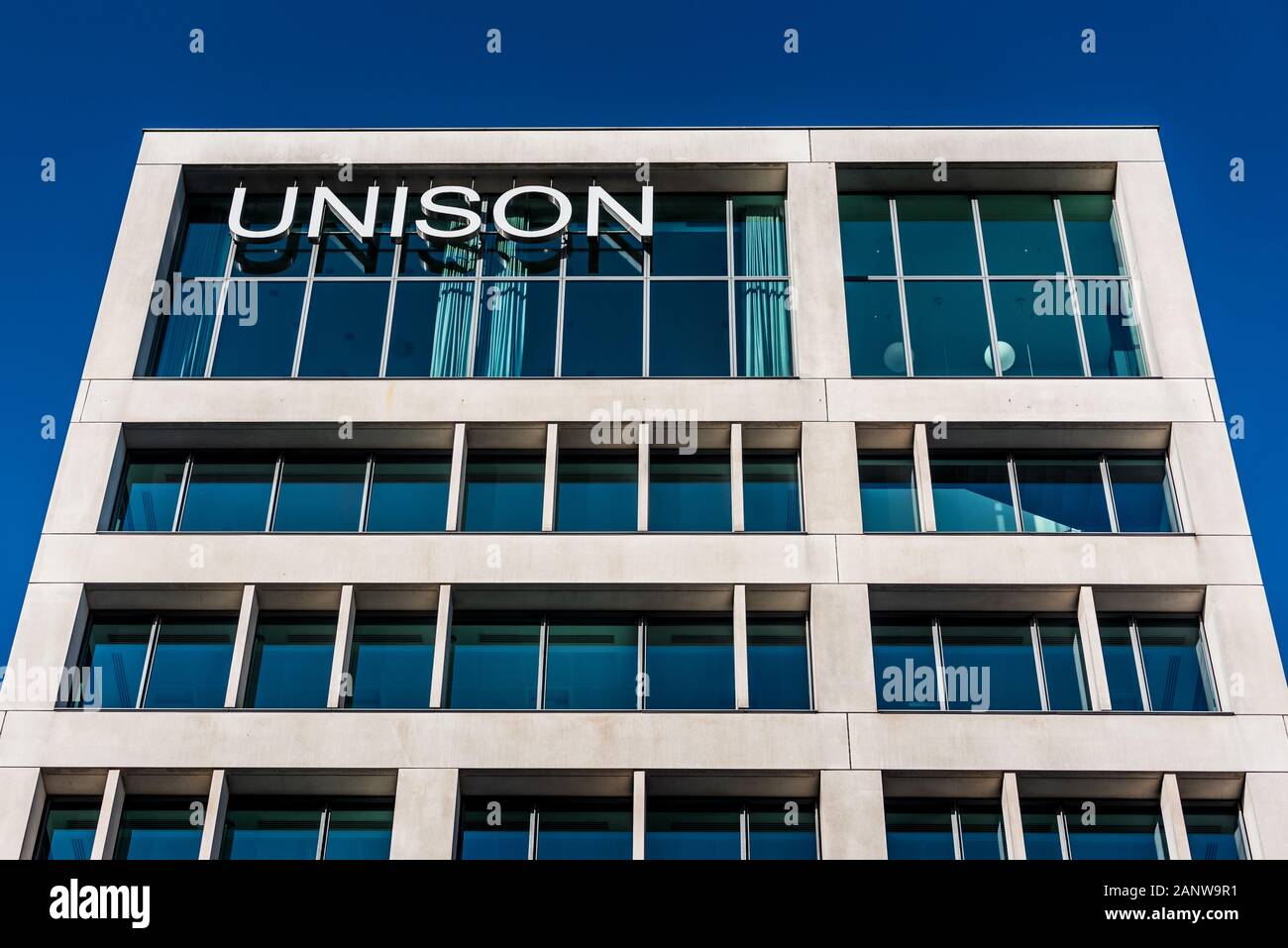 Unison Trade Union - The Head Office of the Unison Trade Union in Euston Road, London, UK. Architects Squire and Partners, London, 2011 Stock Photo