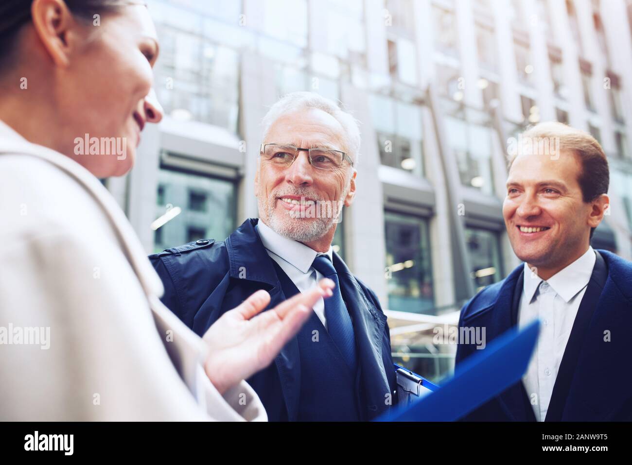 Business people that work together in office. Concept of teamwork and partnership Stock Photo