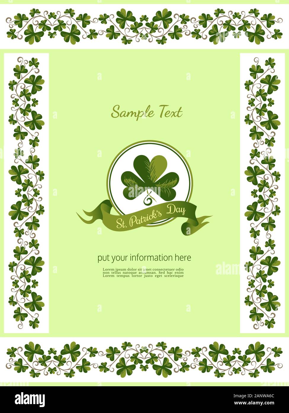 St Patrick's day decorated banner vector template Stock Vector