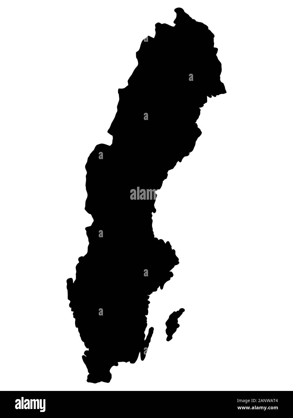 Sweden Map Silhouette Vector illustration eps 10 Stock Vector