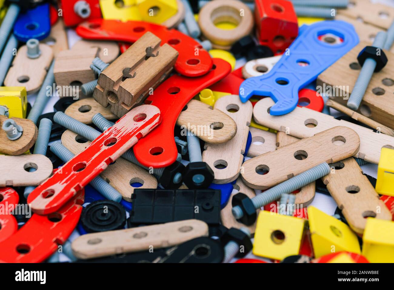 Board game constructor. Wooden parts for the assembly of the designer