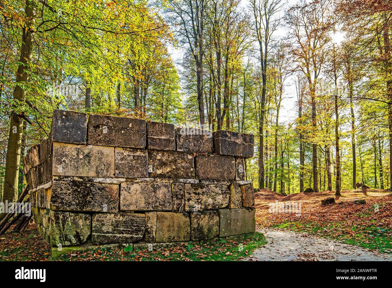 Sarmizegetusa Regia, Dacian kingdom capital, ruins in Transylvania, Romania, UNESCO heritage site, fortress wall Stock Photo