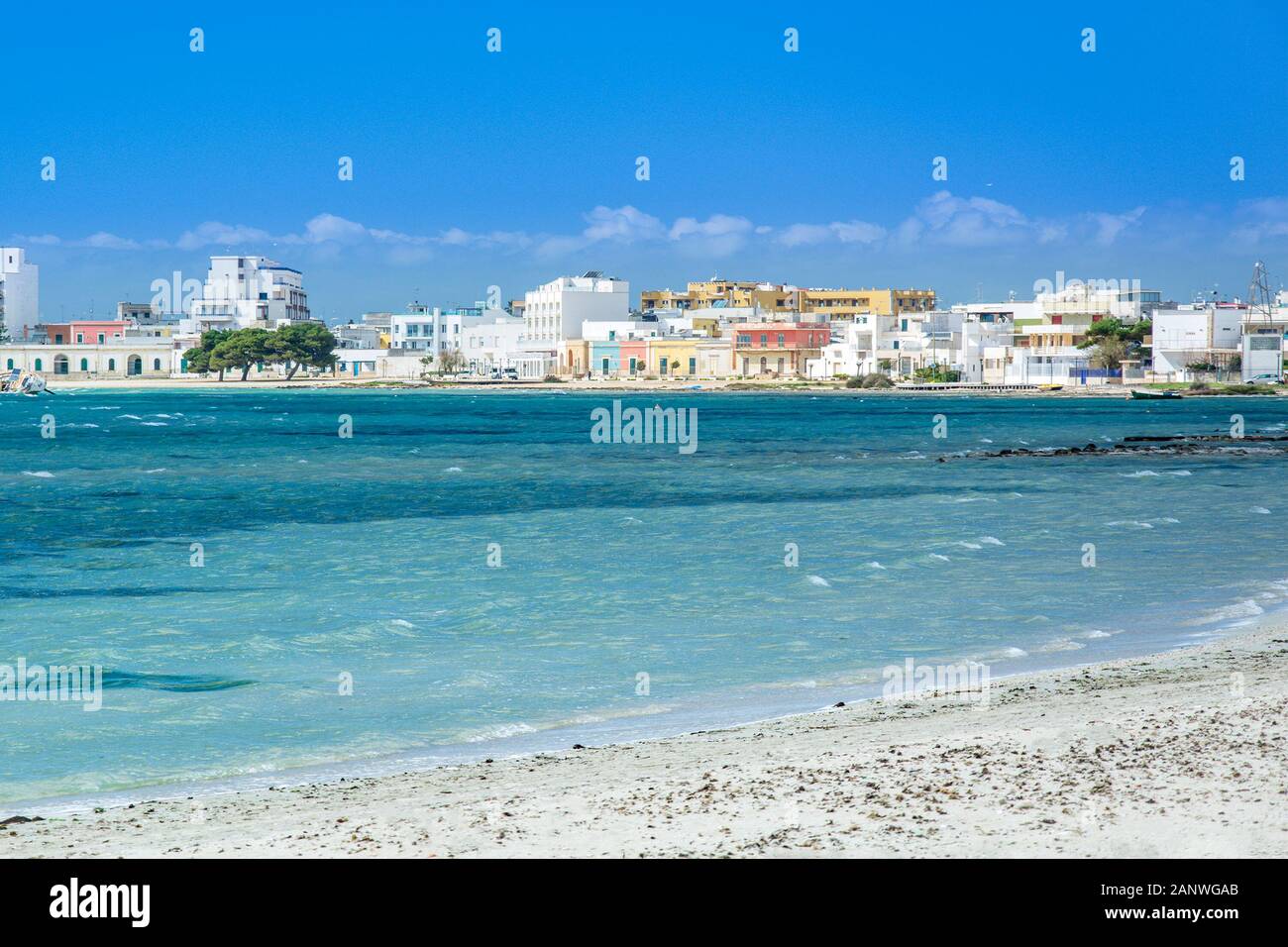 Porto Cesareo  near Lecce, Puglia, Italy by Mediterranean (Ionian) Sea Stock Photo