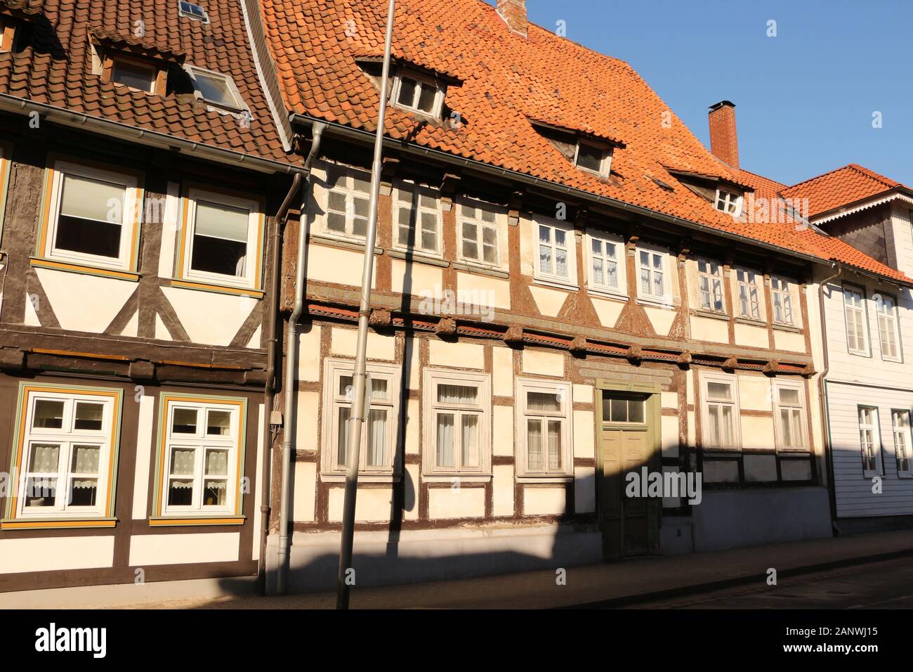 Traditionelle Fachwerkhäuser im Zentrum von Bad Gandersheim in