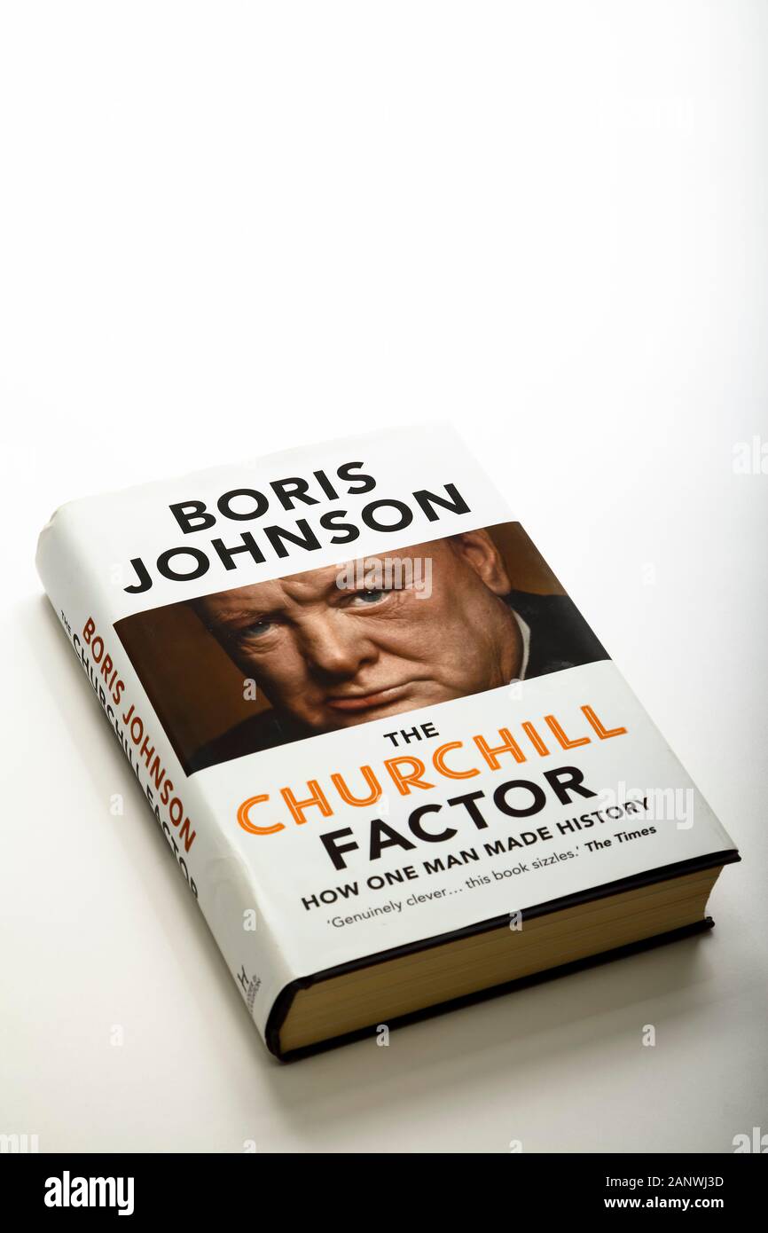 Boris johnsons biography of winston churchill named THE CHURCHILL FACTOR isolated on a white background Stock Photo